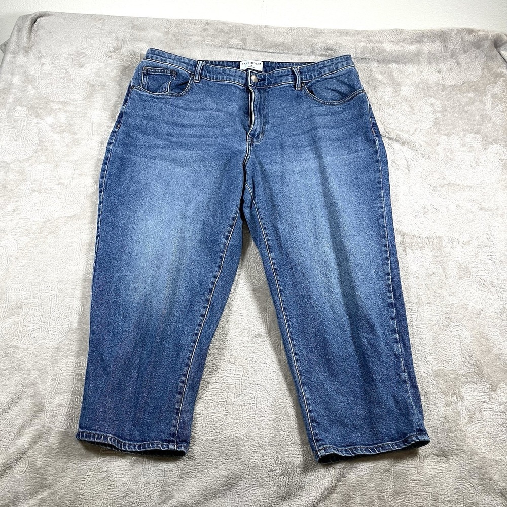 Lane Bryant Mid Rise Boyfriend‎ Capri Jeans Size 18 Medium Dark Blue Jeans
